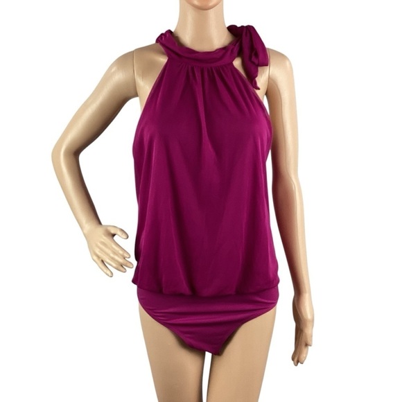 Express Halter Neck Bodysuit Size M Purple - Picture 1 of 7
